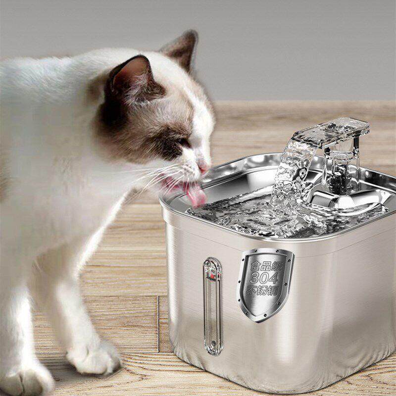 猫咪饮水机不锈钢自动循环流动水狗狗喂水器恒温加热宠物喂水器