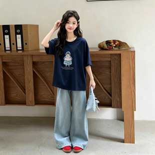女童套装2026新款今年流行爆款夏季儿童薄款上衣女孩大童短袖t恤