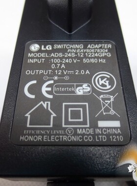全新原装LG 12V 2A E1948SX W1943S E W1943SV带针电源适配器[F41
