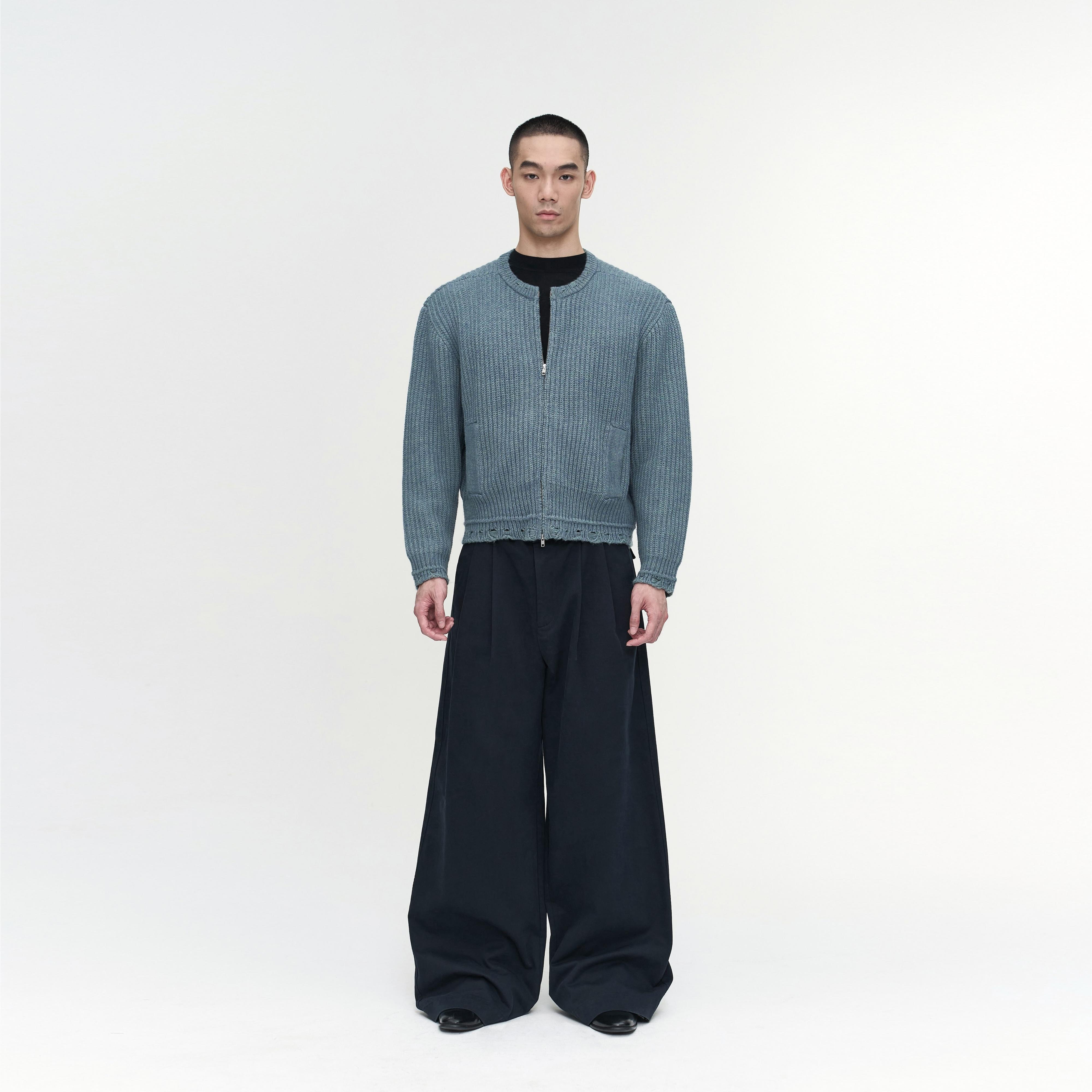 NFAI圆领拉链羊毛外套