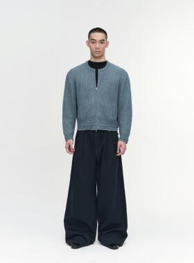 NFAI 圆领羊毛外套 比例修饰/粗纺纹理/宽松廓形