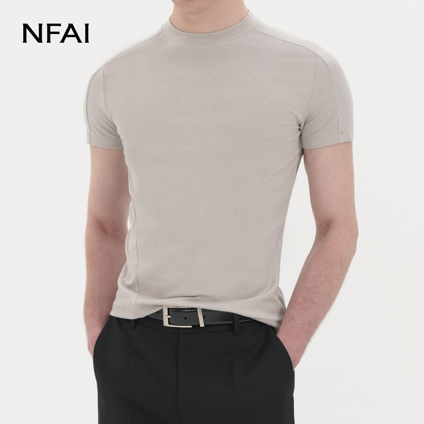 NFAI 26SS 插片短袖 美丽奴羊毛莱赛尔/修饰身形/基础好物