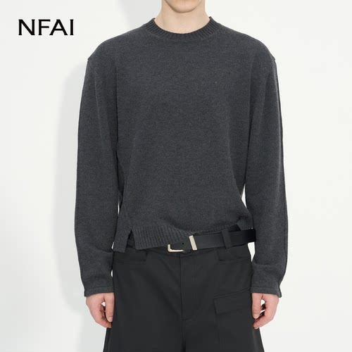 NFAI开衩毛衣廓形/时装/羊毛
