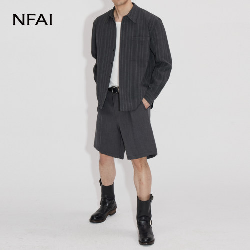 NFAI胸袋衬衫抗皱易理