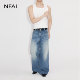 重磅工装 NFAI 自然水洗 力量廓形 25SS 斜门襟牛仔裤