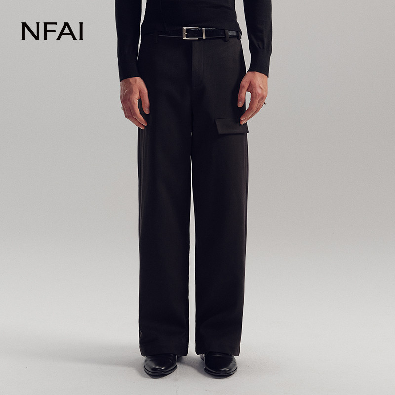 NFAI 单袋西裤 重磅羊毛 I 合身直筒 I 脚口拉链图片