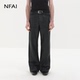 精调版 NFAI 型 皮感刷蜡 合身不紧身 26SS 拼接直筒牛仔