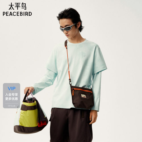 太平鸟男装 Personal Best By PEACEBIRD假两件长袖T恤 B2CPG1360