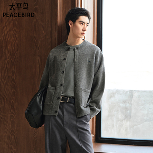 休闲毛衫 太平鸟男装 小狗刺绣肌理磨毛纱男士 新款 休闲毛衣25秋季
