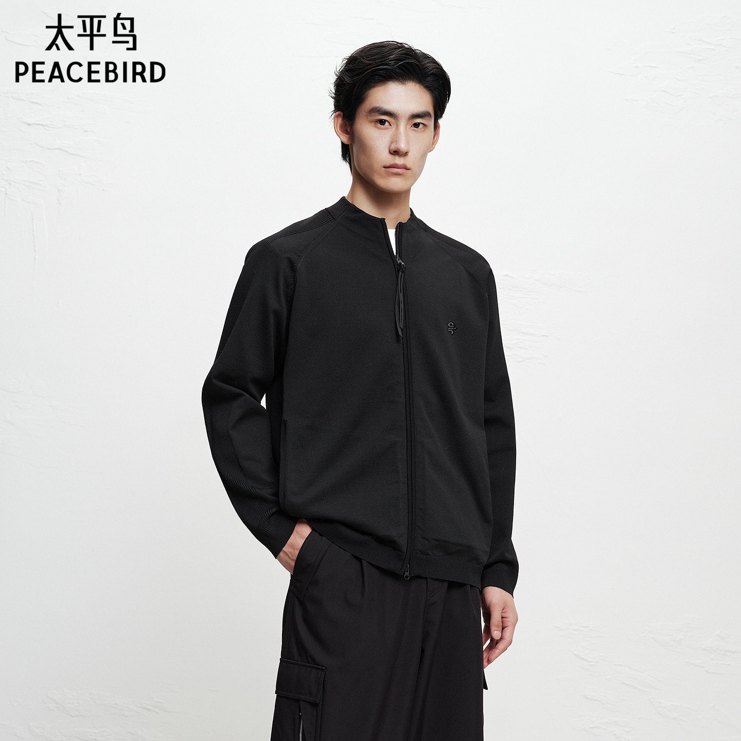 【AIRxPEACE】太平鸟男装半高领毛衫冬新款纯色宽松外套B2EAF410Y