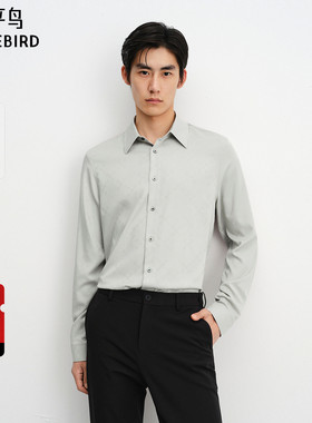 【商场同款】太平鸟男装垂顺莫代尔提花衬衫秋新款上衣B1CAF3E05
