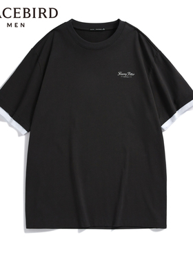 【哈利波特联名】太平鸟男装黑色刺绣后背印花短袖T恤B1CND4367