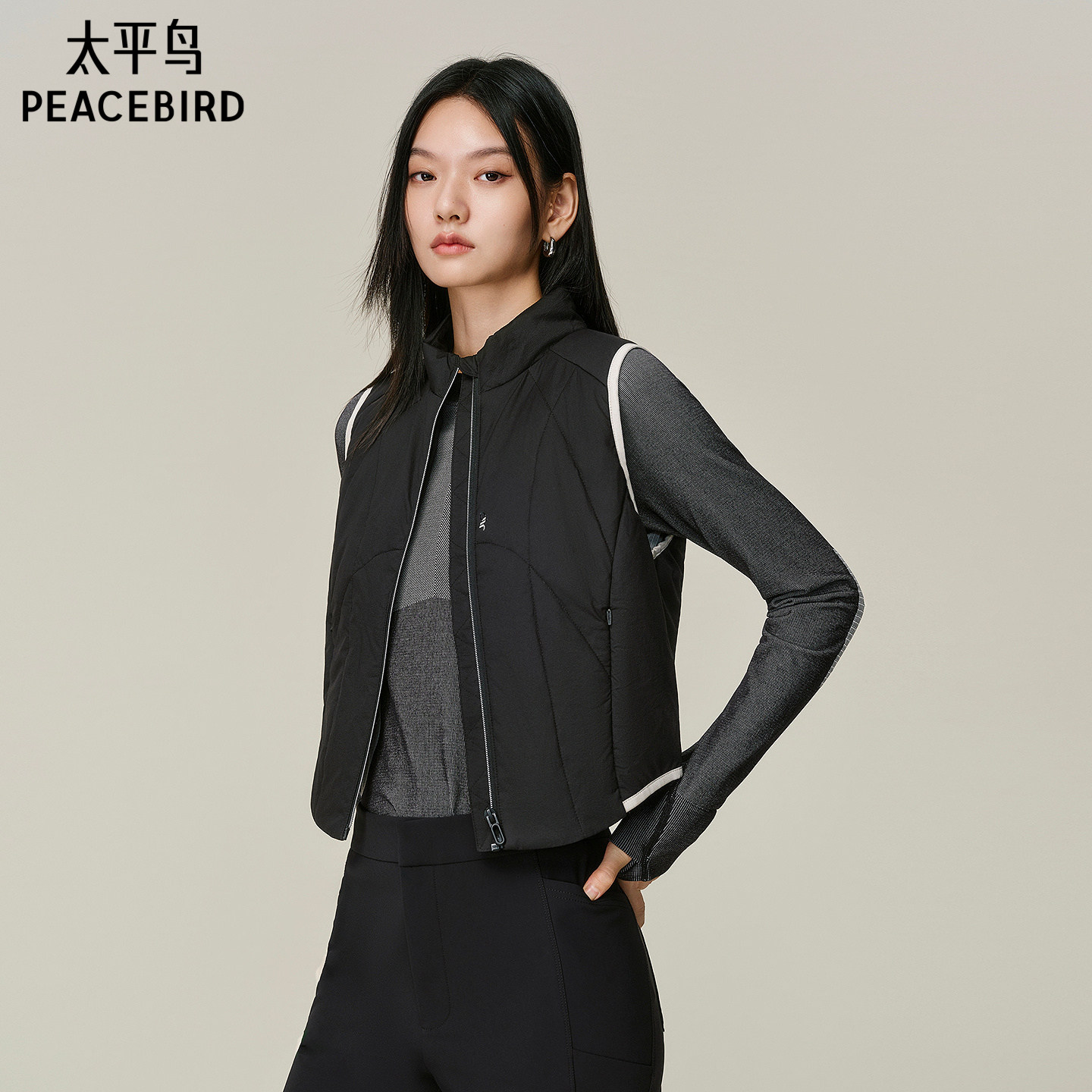 【AIRxPEACE】太平鸟男装 休闲马甲撞色马甲时尚字母印花背