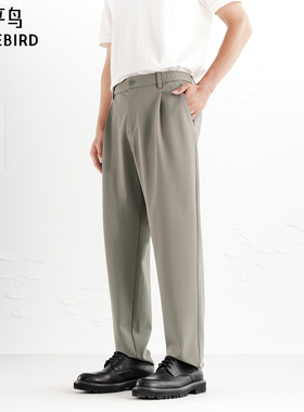 【商场同款】太平鸟男装 高弹力锥形裤秋季肌理感休闲裤B1GBF3327
