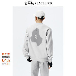 科技感印花圓領(lǐng)衛(wèi)衣休閑衛(wèi)衣男 商場同款 太平鳥男裝 B2CRE3171