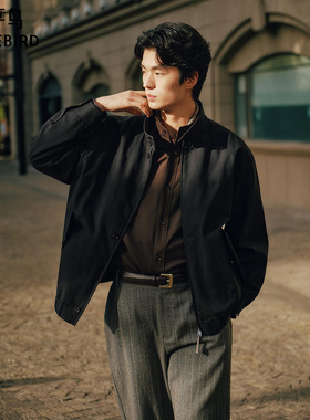 太平鸟男装哈灵顿夹克宽松通勤行政外套2026春季新款刺绣休闲茄克