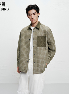 【商场同款】太平鸟男装满版提花长袖衬衫冬外穿式外套B1CHF4263