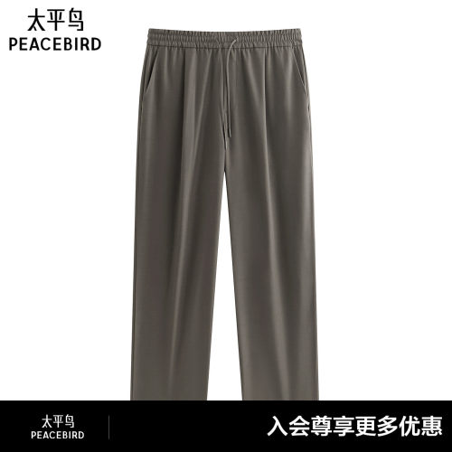 太平鸟男装休闲裤夏季松紧腰百搭休闲裤直筒运动长裤抽绳男裤潮
