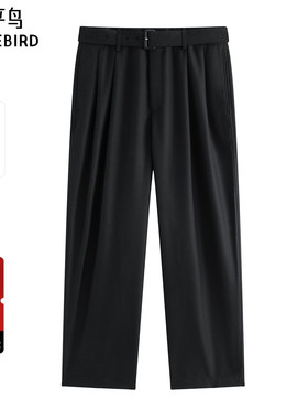 【商场同款】太平鸟男装 男士休闲裤羊毛混纺时尚廓腿裤B1GBF4283