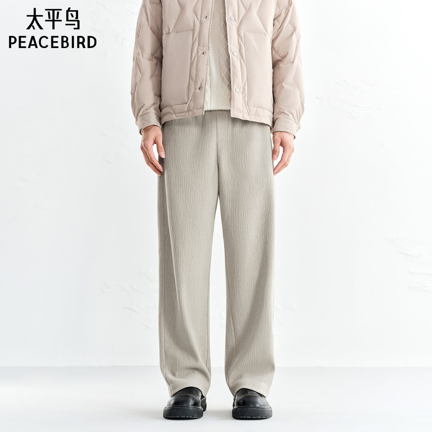 肌理感直筒运动休闲卫裤