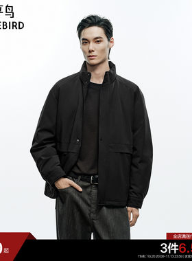 太平鸟男装 立领羽绒服男2026年冬季新款保暖防寒潮流夹克面包服