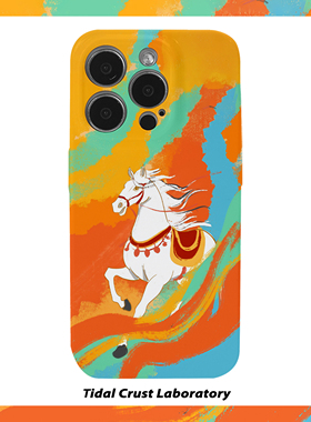 马年中式敦煌橙色飞马菲林二合一手机壳适用苹果17nova14华为p70mate60小米15opporen14ovivo荣耀300iPhone16