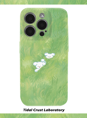 软糯治愈系绿意萌犬菲林二合一手机壳适用苹果17nova14华为p70mate60小米15opporen14ovivo荣耀300iPhone16