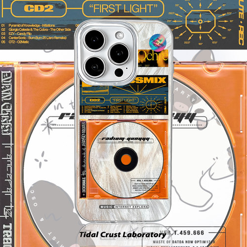欧美趣味音乐CD唱片机羽纱渐变手机壳适用苹果16nova14华为p80mate70小米15opporen14ovivo荣耀300iPhone15