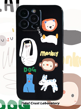 黑色亮面简笔画插画网红ins少女手机壳适用苹果15nova10华为p50E/mate40小米13opporeno9vivo荣耀80iPhone14