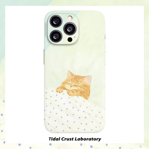 可爱手绘猫咪盖被睡觉菲林二合一手机壳适用苹果17nova14华为p70mate60小米15opporen14ovivo荣耀300iPhone16