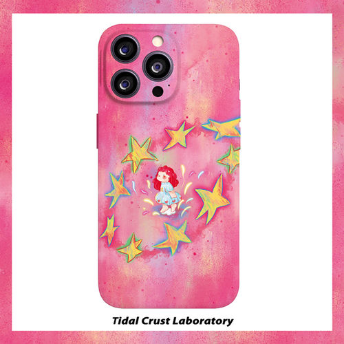 粉色梦幻少女星星油画菲林二合一手机壳适用苹果17nova14华为p70mate60小米15opporen14ovivo荣耀300iPhone16