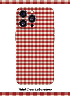 红色复古棋盘格子创意菲林二合一手机壳适用苹果17nova14华为p70mate60小米15opporen14ovivo荣耀300iPhone16