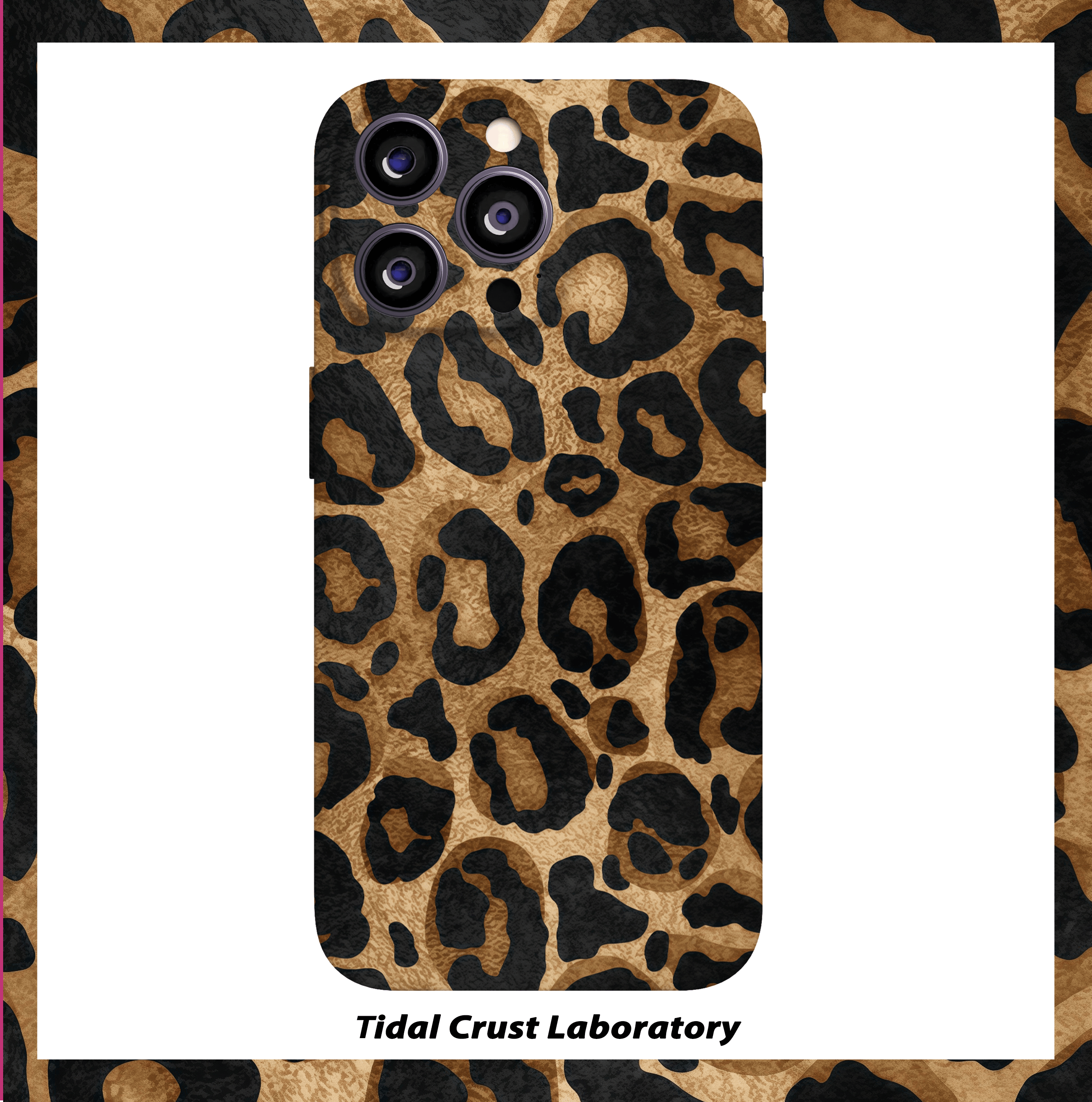 复古时尚棕色豹纹个性菲林二合一手机壳适用苹果17nova14华为