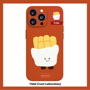 我爱吃薯条可爱简笔画菲林二合一手机壳适用苹果17nova14华为p70mate60小米15opporen14ovivo荣耀300iPhone16