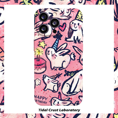 酷炫可爱卡通粉色兔子菲林二合一手机壳适用苹果17nova14华为p70mate60小米15opporen14ovivo荣耀300iPhone16