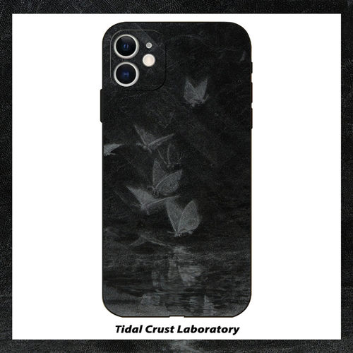 复古意象画化蝶飞舞黑色液态硅胶软壳适用苹果17nova14华为p70mate70小米15opporeno14vivo30荣耀300iPhone15