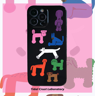 ins潮牌简笔画插画粉色酷女黑色亮面手机壳适用苹果17nova14华为p70 mate70小米15reno14vi30荣耀300iPhone15