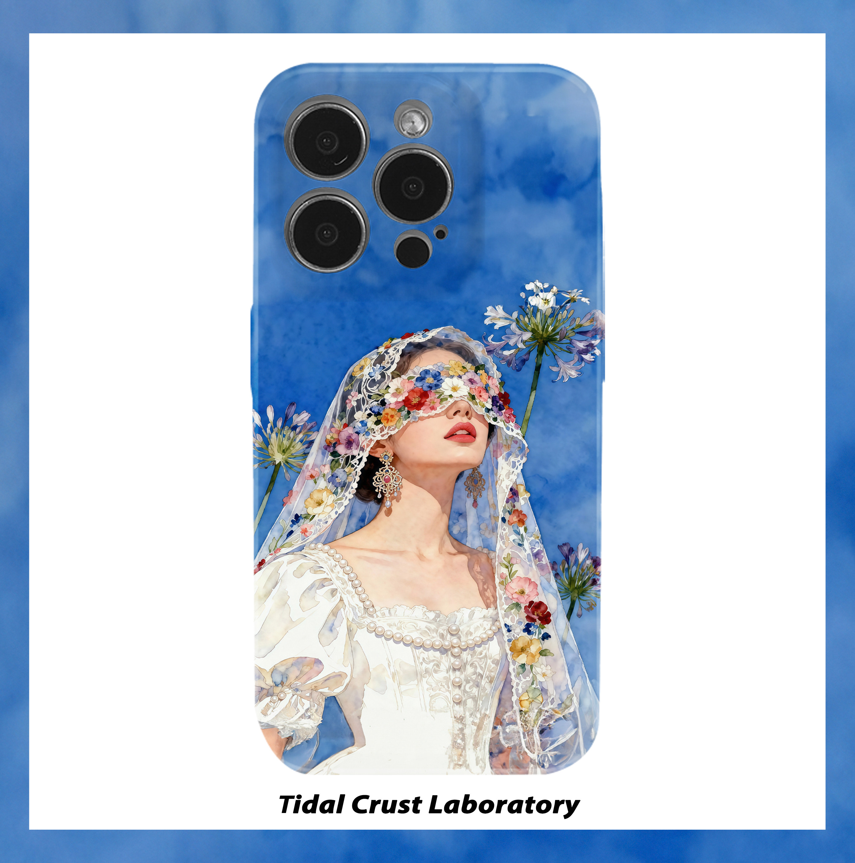 古典婚纱花朵头纱少女菲林二合一手机壳适用苹果17nova14华为