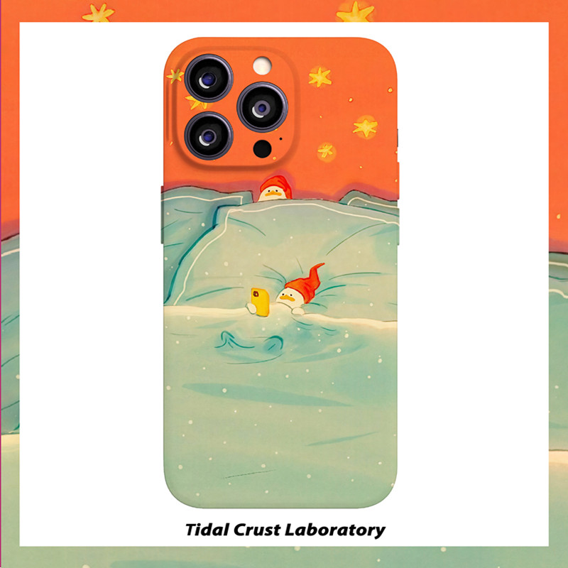 睡觉前玩会手机可爱鸭菲林二合一手机壳适用苹果17nova14华为p70mate60小米15opporen14ovivo荣耀300iPhone16