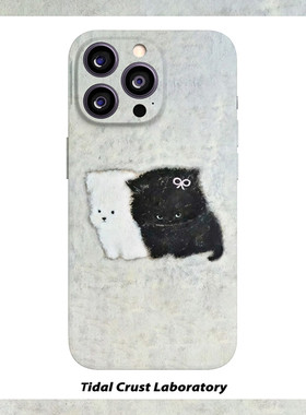 可爱复古模糊黑白小狗菲林二合一手机壳适用苹果17nova14华为p70mate60小米15opporen14ovivo荣耀300iPhone16