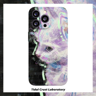 炫酷复古黑猫可爱撞色菲林二合一手机壳适用苹果17nova14华为p70mate60小米15opporen14ovivo荣耀300iPhone16