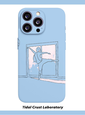 独处的我自由起舞蓝色菲林二合一手机壳适用苹果17nova14华为p70mate60小米15opporen14ovivo荣耀300iPhone16