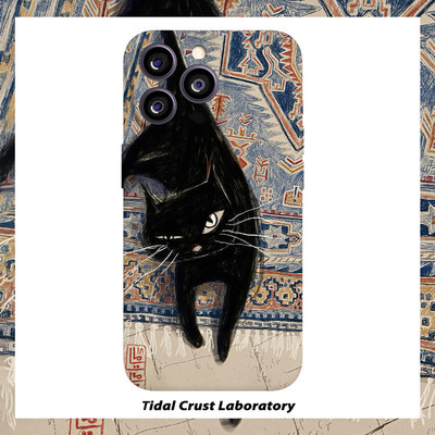 炫酷的猫咪霸气看着你菲林二合一手机壳适用苹果17nova14华为p70mate60小米15opporen14ovivo荣耀300iPhone16