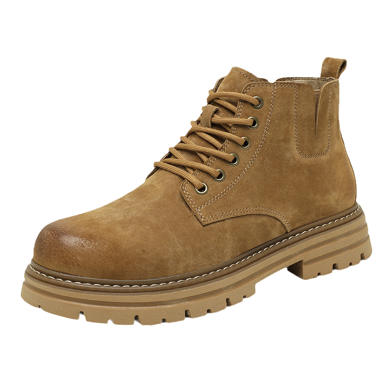 纽宾森男鞋秋冬马丁靴男真皮软底休闲加绒工装靴中帮百搭潮男靴子