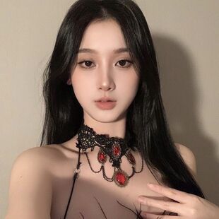 欧美复古宫廷项链万圣节暗黑公主蕾丝锁骨链小众choker项圈脖颈链