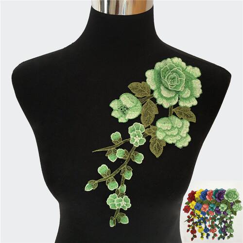 精致镂空玫瑰花立体花朵多色衣领服装辅料DIY修补外套刺绣配件