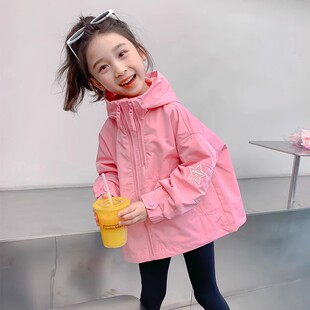 女童外套春秋款2025新款洋气女宝宝秋装百搭风衣儿童秋季冲锋衣潮