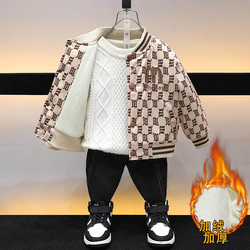 男童加棉加厚保暖棒球服2024普通外套