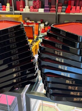 高档烤漆老铺黄金同款首饰托盘宫廷风手镯转运珠素圈新中式展示架