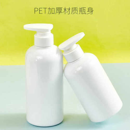 现货白色按压乳液花水洗护大容量分装塑料压头空瓶300m400ml500ml